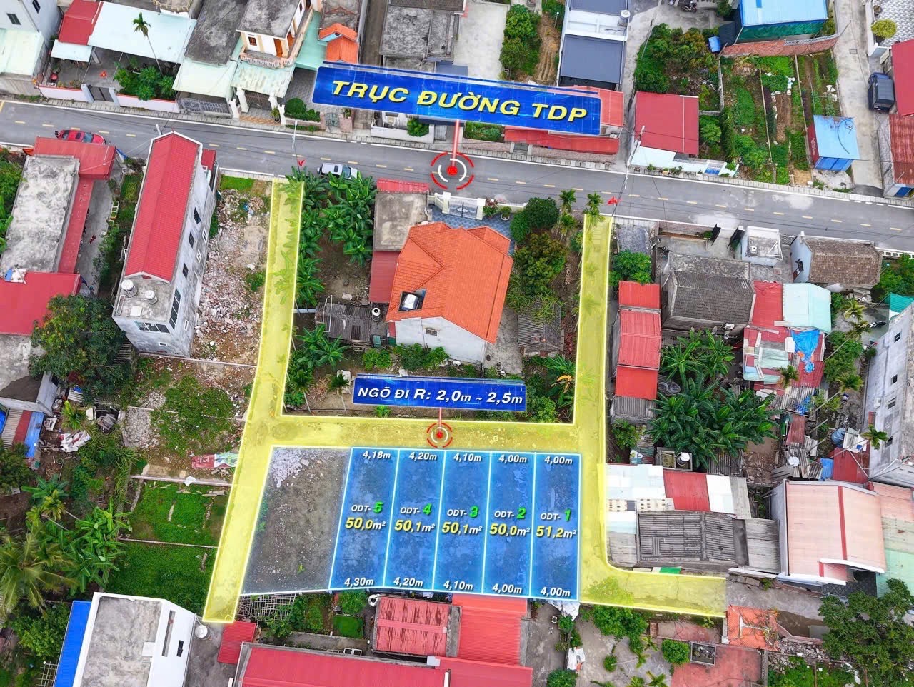 ban dat hoa dong 50m gan mat duong