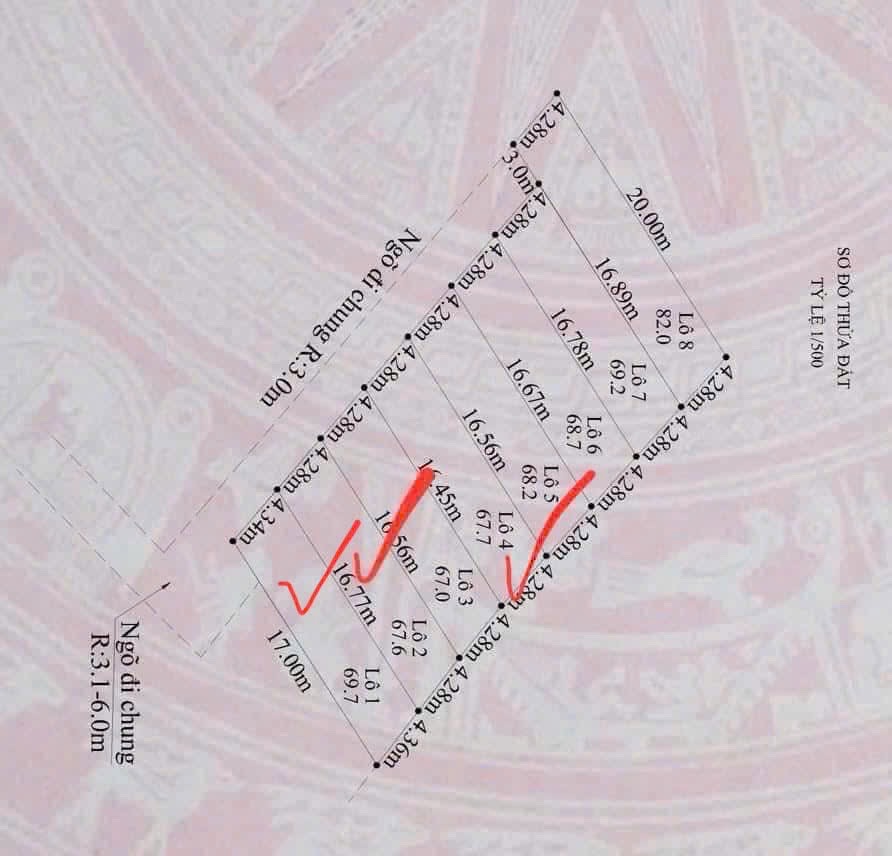 Chào bán 3 lô đất trung tâm Quảng Thanh - Thủy Nguyên📐 DT: 67m² – 67,7m² – 69,7m²