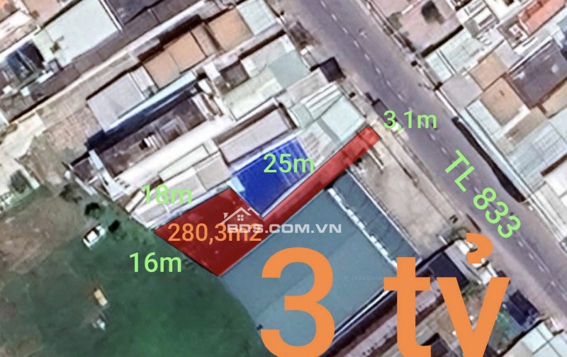 Đất thổ cư Lạc Tấn 280,3m² giá 3 tỷ - Vị trí đắc địa bên siêu thị San Hà