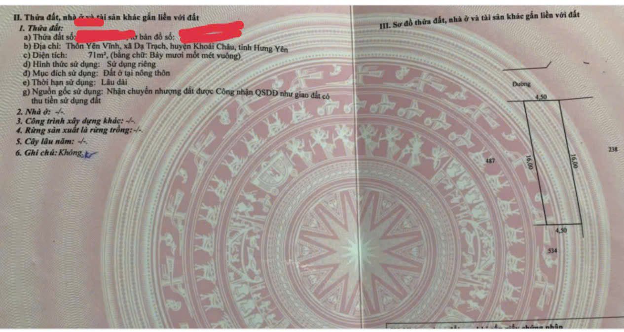 Đất nền 71m² tại phố Vĩnh, Dạ Trạch chỉ 2 tỷ - Sổ hồng chính chủ!