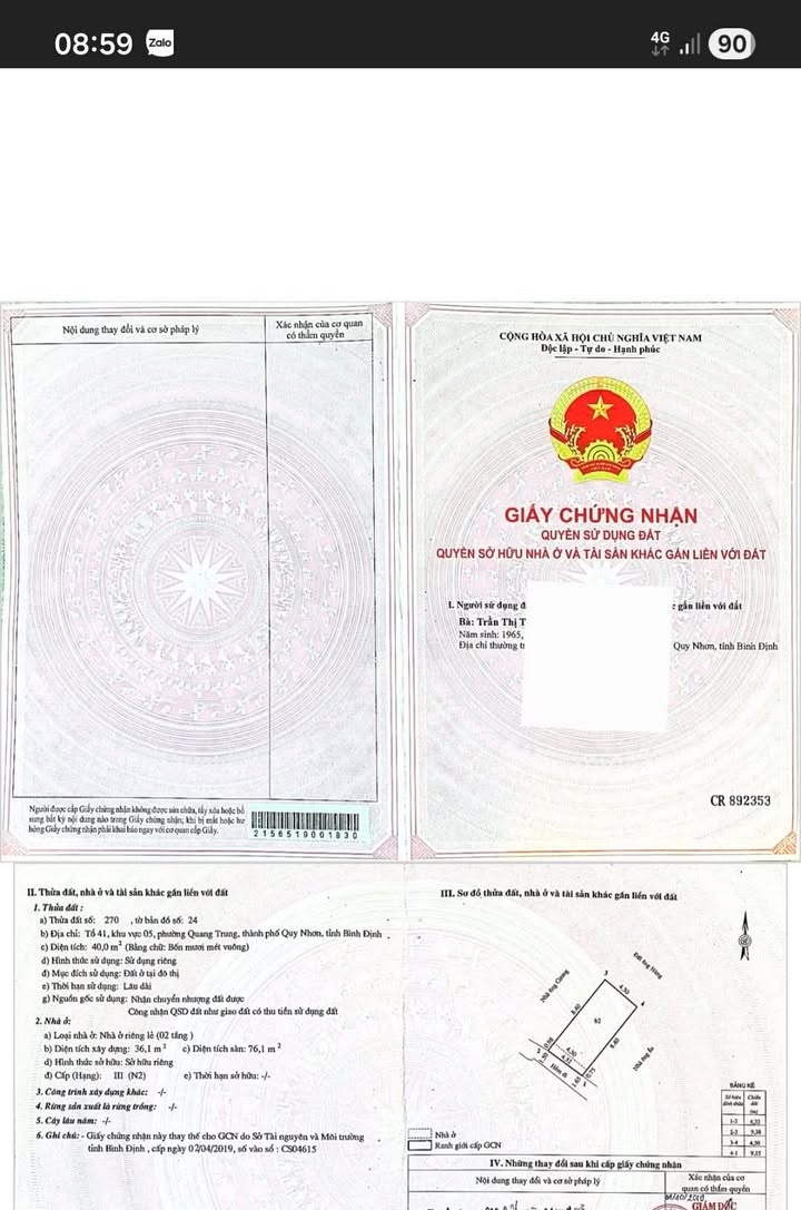 Nhà 2 tầng hẻm thông Phường Quang Trung 40m² giá 2.3 tỷ - Chính chủ bán gấp!