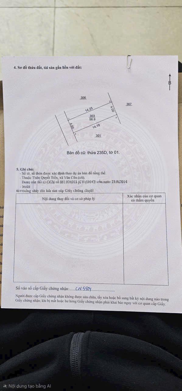 Lô đất chính chủ tại Thôn Quyết Tiến, 56.9m² - Cơ hội đầu tư tuyệt vời!