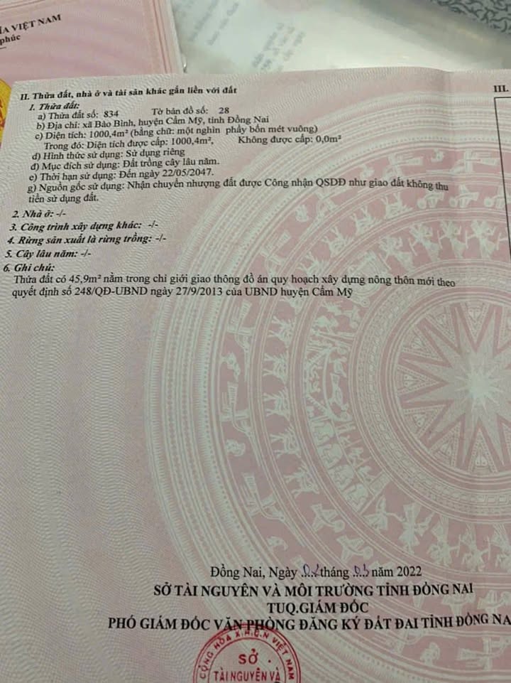 Đất vườn trái cây 3600m² xã Bảo Bình giá 1.296 tỷ - Tiềm năng đầu tư hấp dẫn!