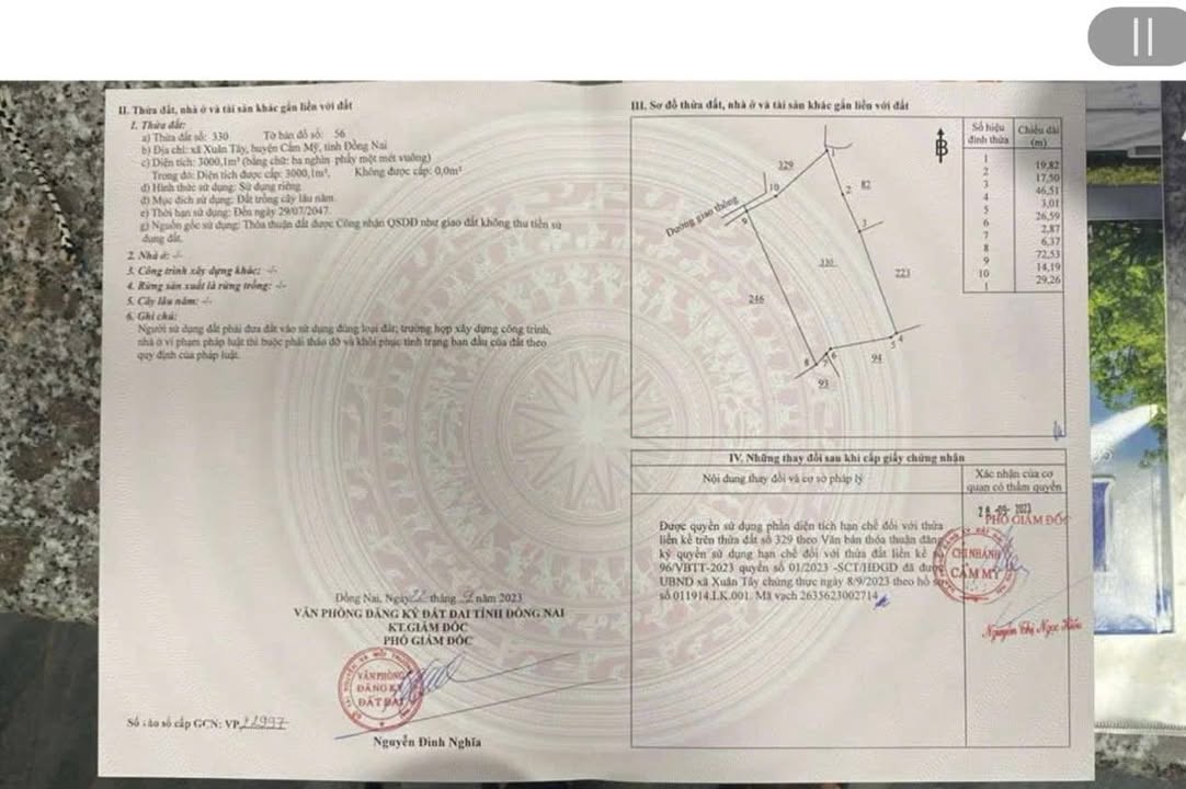 Đất nền 3000m² tại Xuân Đông, Cẩm Mỹ - Giá chỉ 1 tỷ đồng!