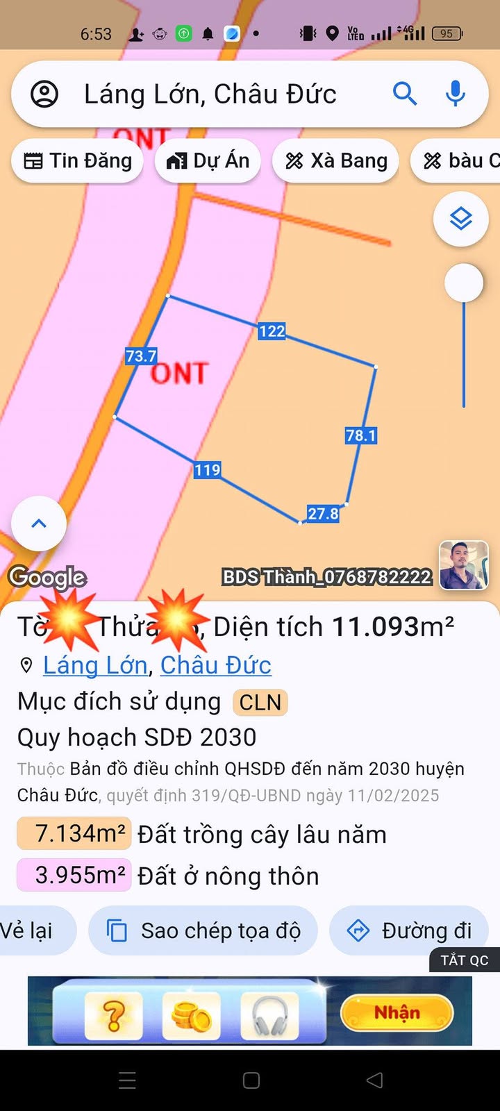 Đất nền Láng Lớn Bà Rịa - Vũng Tàu 10.000m² giá 14.7 tỷ - Sổ đỏ chính chủ, đầu tư sinh lời!