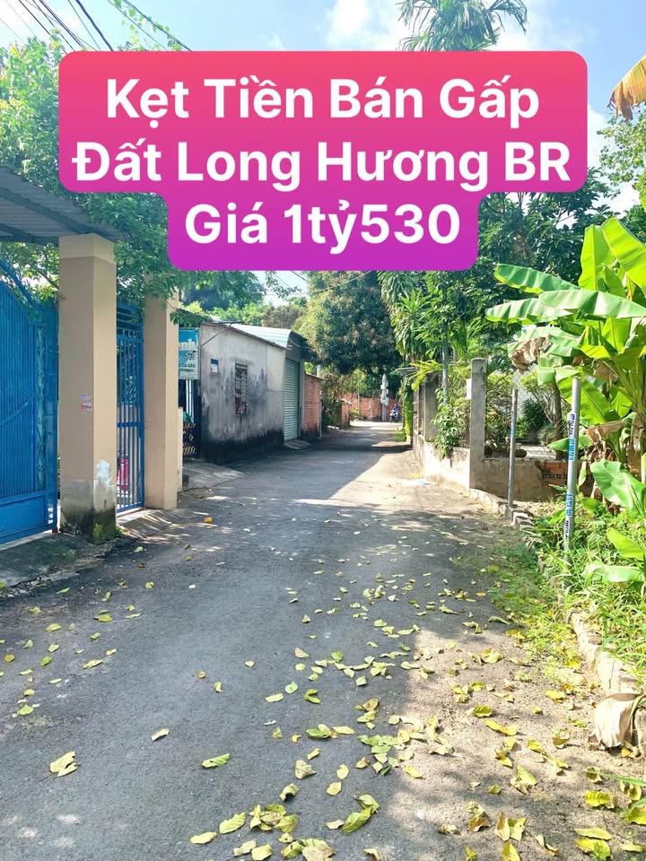 Đất nền phường Long Hương, TP Bà Rịa 120m² giá 1.53 tỷ - Lô góc 2 mặt tiền