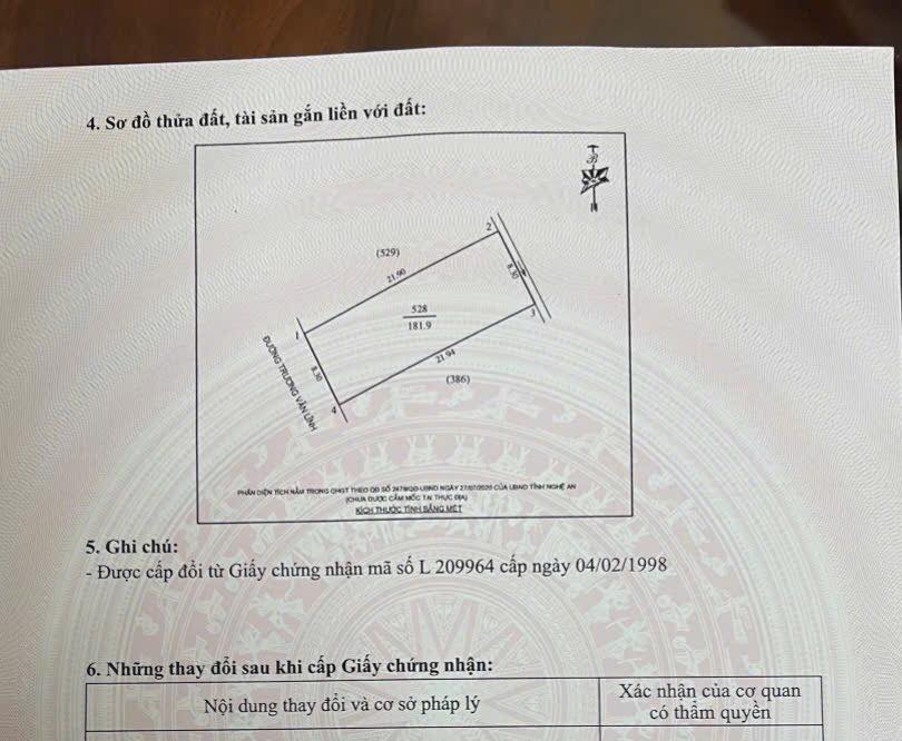 Đất nền đẹp tại đường Trương Văn Lĩnh, Thành phố Vinh 181m² - 184m² giá hấp dẫn