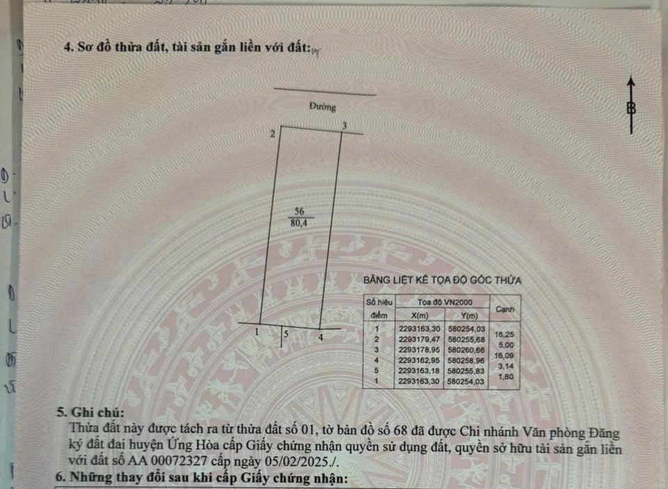 Đất thổ cư thị trấn Vân Đình 80.8m² giá 3.6 tỷ - Đầu tư sinh lời tuyệt vời!