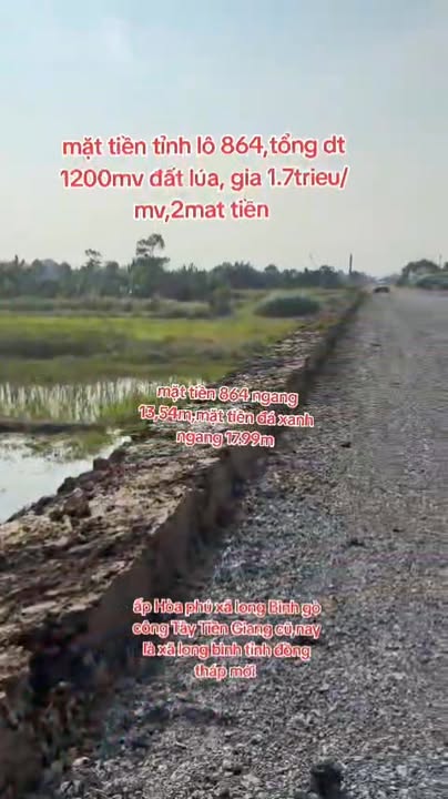 Đất nền ấp Hoà Phú, xã Long Bình, 1200m² giá 2.04 tỷ - Đầu tư sinh lời ngay!