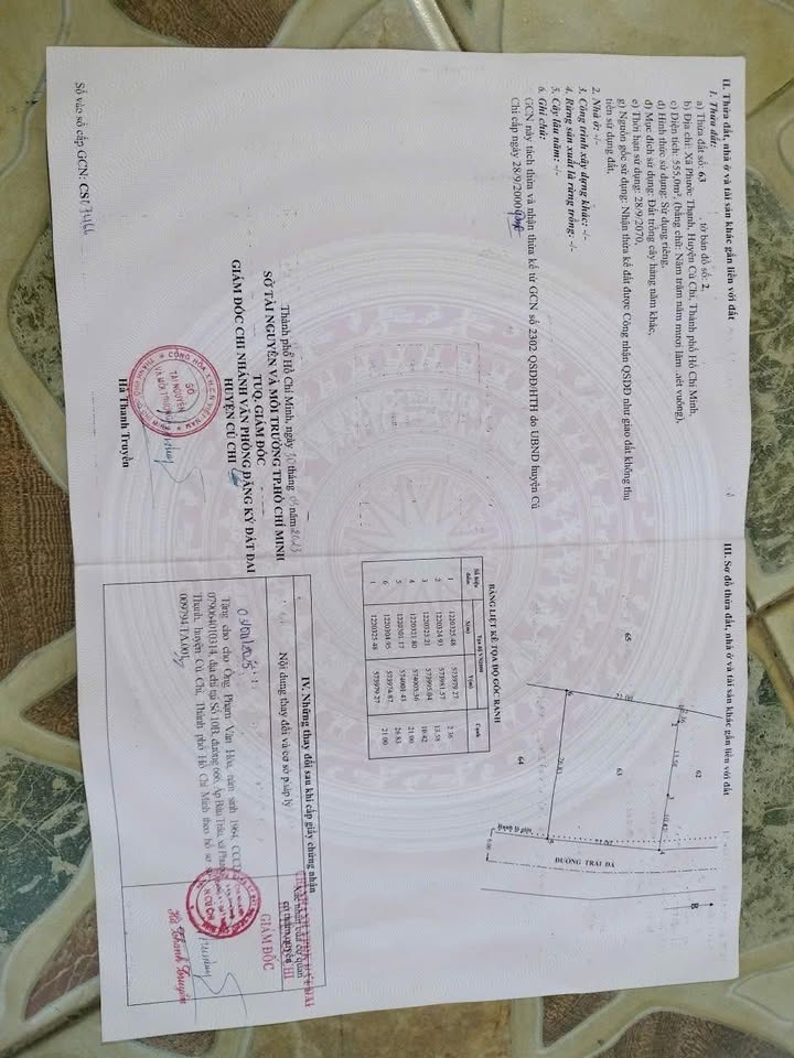 Đất nền mặt tiền đường nhựa Xã Thái Mỹ, Củ Chi 555m² giá 1.65 tỷ - Đầu tư sinh lời!