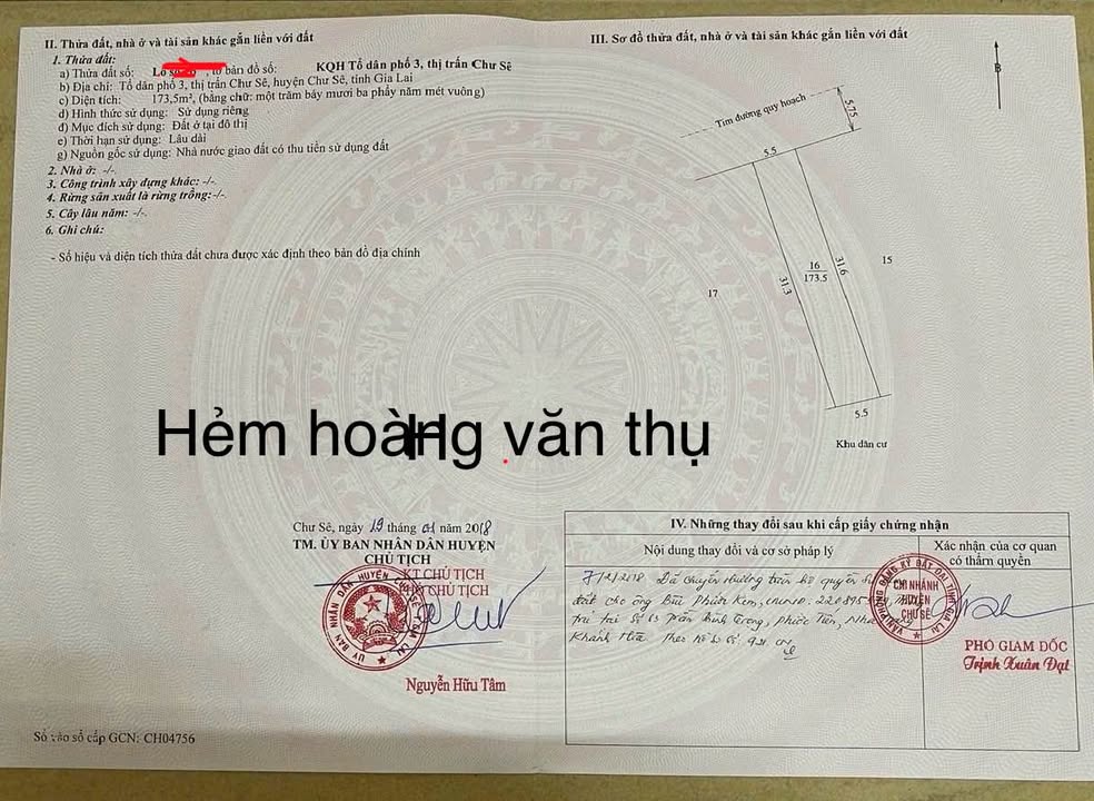 Đất nền Hẻm Hoàng Văn Thụ, Chư Sê, 176m² giá 1.05 tỷ - Đầu tư sinh lời ngay!