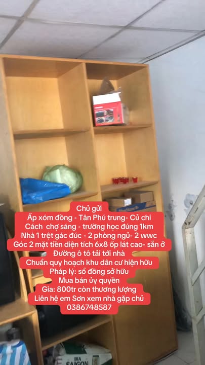 Nhà bán Ấp Xóm Đồng, Tân Phú Trung, Củ Chi 48m² giá 800 triệu - Chính chủ cần bán gấp!