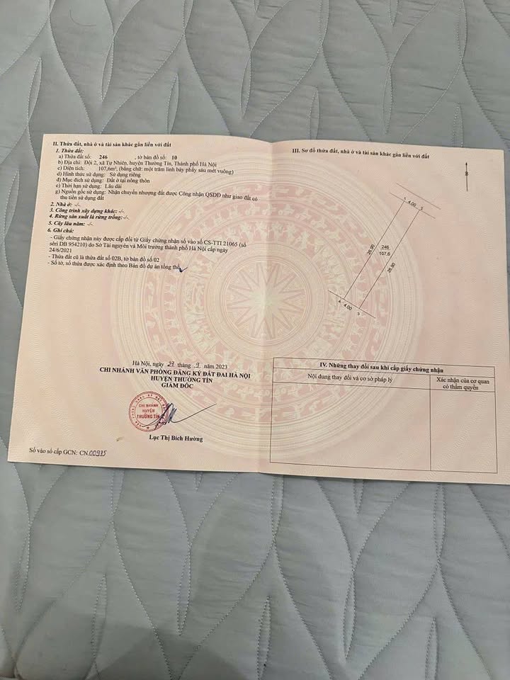 Đất nền lô góc tại xã Tự Nhiên, huyện Thường Tín 106,7m² - Vị trí đắc địa với nhiều tiện ích!