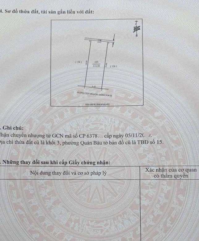 Đất nền Quán Bàu, Thành phố Vinh 115.5m² - Xây dựng tự do, giá thỏa thuận