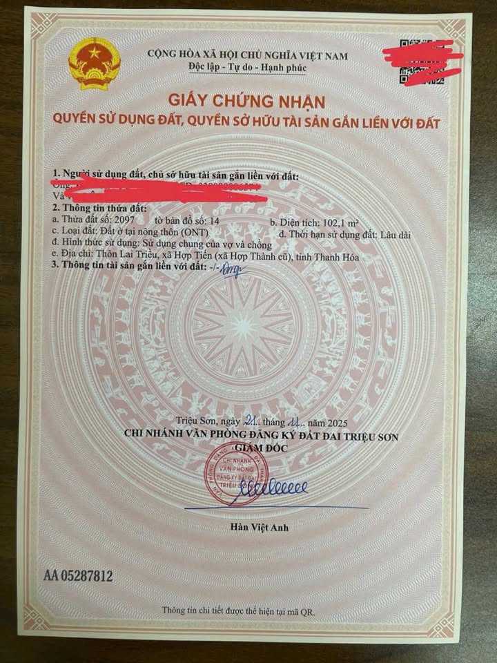 Đất nền Hợp Tiến, Triệu Sơn 100m² giá chỉ 2xx triệu - Cơ hội đầu tư tuyệt vời!