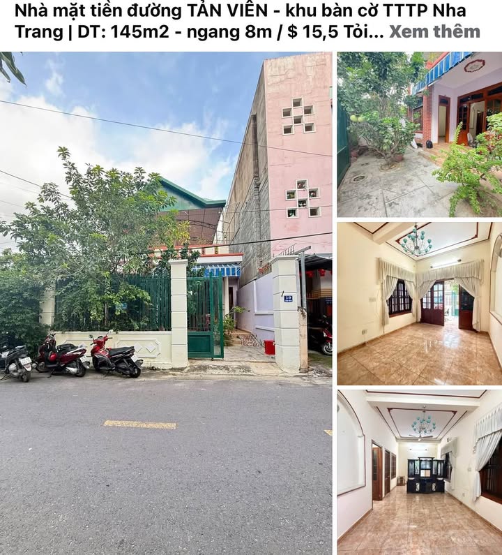Nhà mặt tiền đường Tản Viên Nha Trang 145m² giá 15.5 tỷ - Kinh doanh thuận lợi!