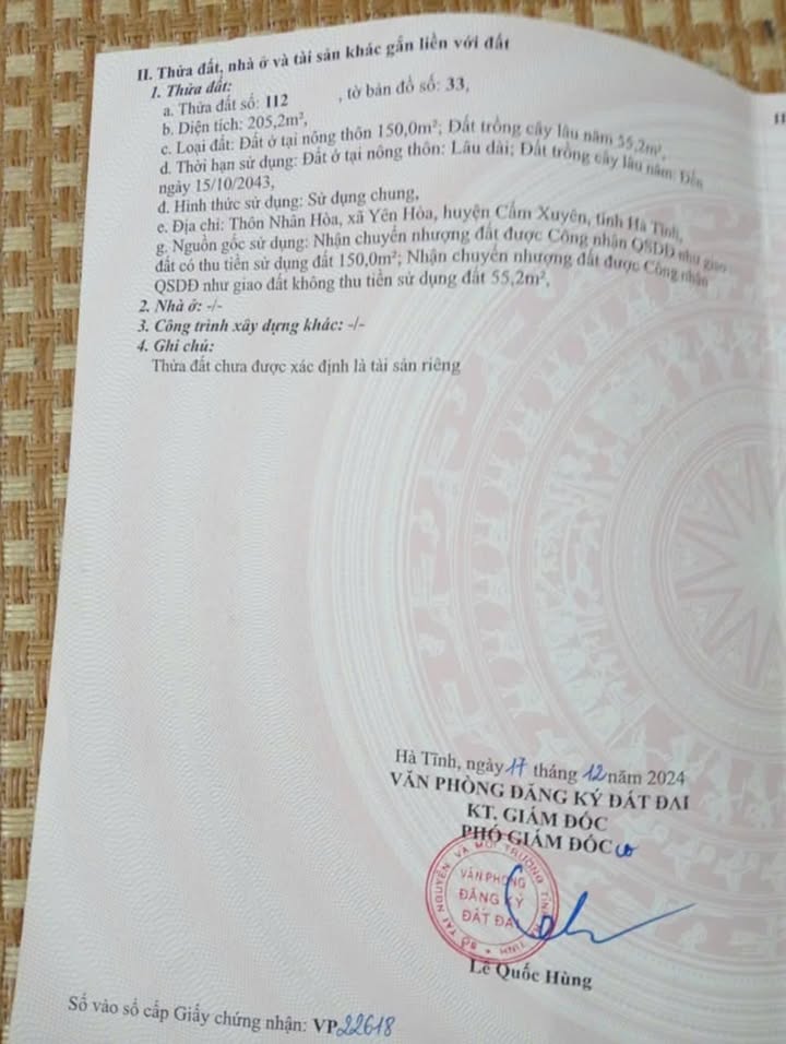 Đất nền Yên Hòa Củ, 200m² giá 390 triệu - Bán nhanh, không thương lượng!
