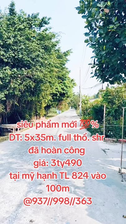 Nhà phố 175m² tại ấp mới 2, Mỹ Hạnh Nam giá chỉ 3.49 tỷ - Hoàn công, hỗ trợ ngân hàng!