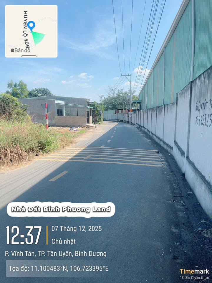 Đất nền KP3 Vĩnh Tân, Tân Uyên 408m² giá 2.6 tỷ - Đầu tư sinh lời ngay!