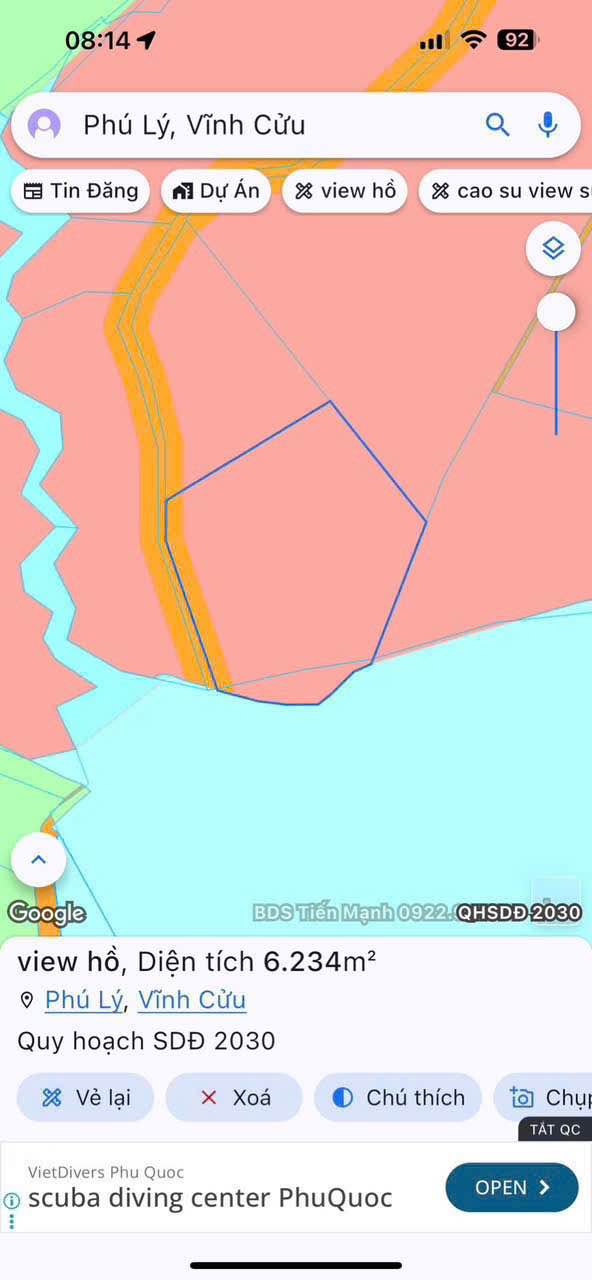 Đất Farm View Hồ Trị An Xã Phú Lý 5,8 Sào Giá 3,8 Tỷ - Cơ Hội Đầu Tư Tuyệt Vời!