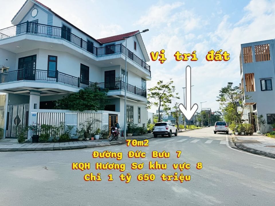 Đất nền 70m² đường Đức Bưu, Huế - Giá chỉ 1.65 tỷ - Nằm cạnh công viên!