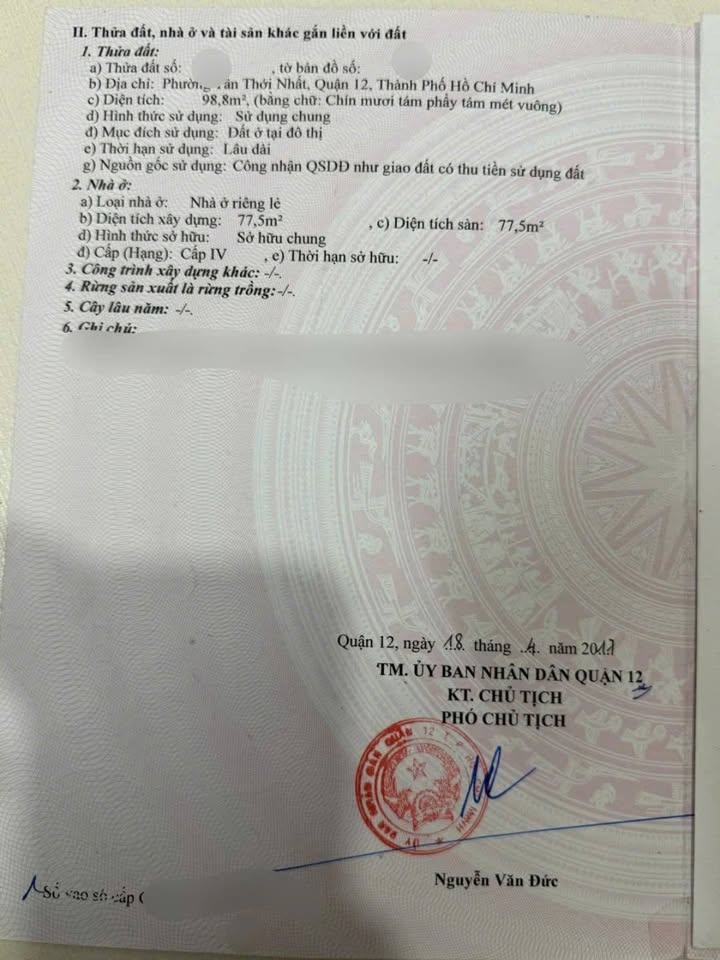 Nhà phố Tân Thới Nhất, Quận 12, 98m² - Chính chủ bán, thu nhập 10 triệu/tháng!