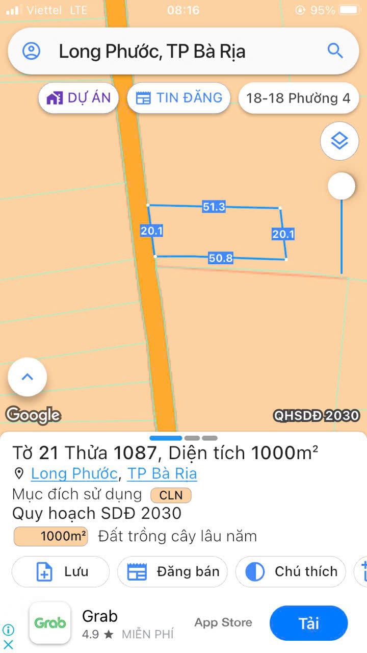 Đất nền mặt tiền đường nhựa 89, phường Long Tâm, 1000m² giá 3 tỷ - Tiềm năng đầu tư cao!