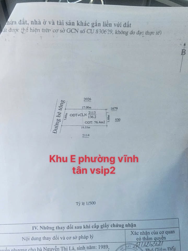 Đất nền phường Vĩnh Tân 105m² giá 1.349 tỷ - Sổ đỏ chính chủ