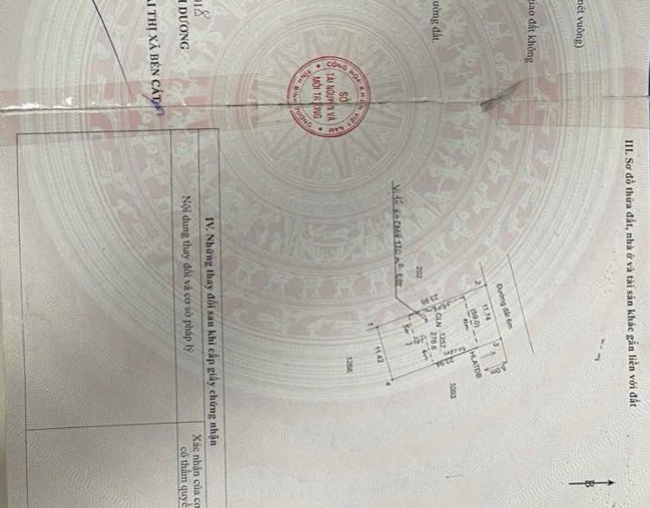 Đất thổ cư Hòa Lợi, Bến Cát 280m² giá 3.2 tỷ - Cơ hội đầu tư sinh lời!