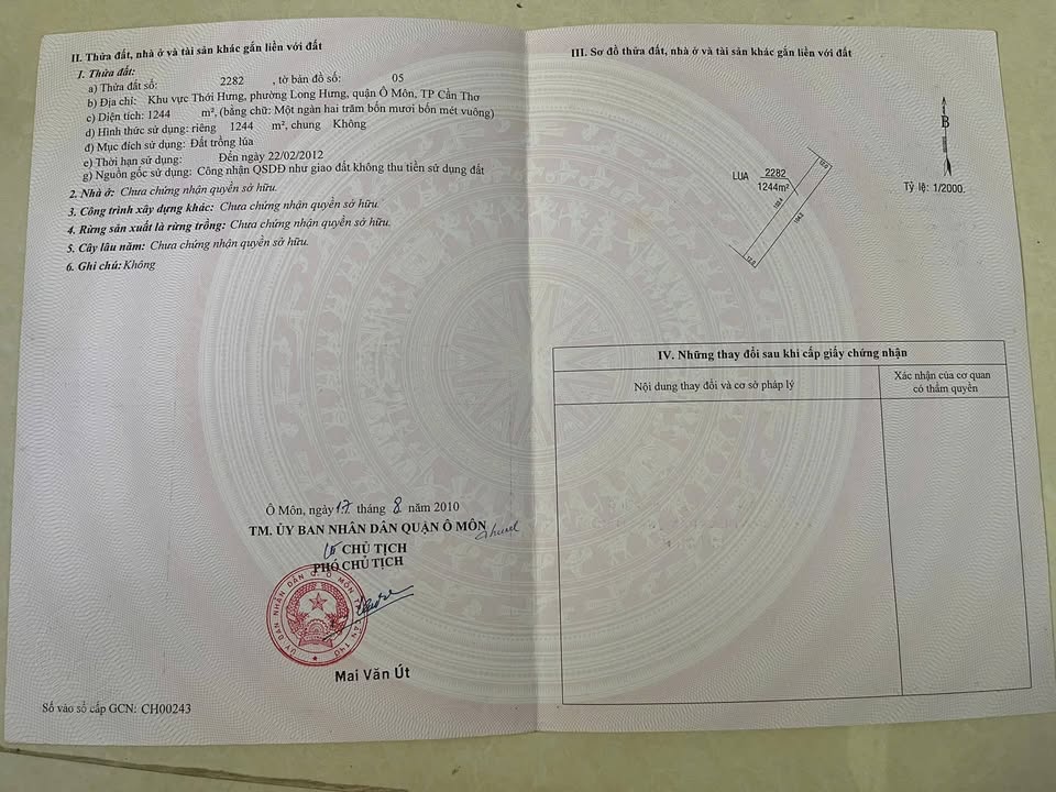 Đất vườn tại Quốc lộ 91, Long Hưng, 1244m² giá 4.354 tỷ - Cơ hội đầu tư hấp dẫn!