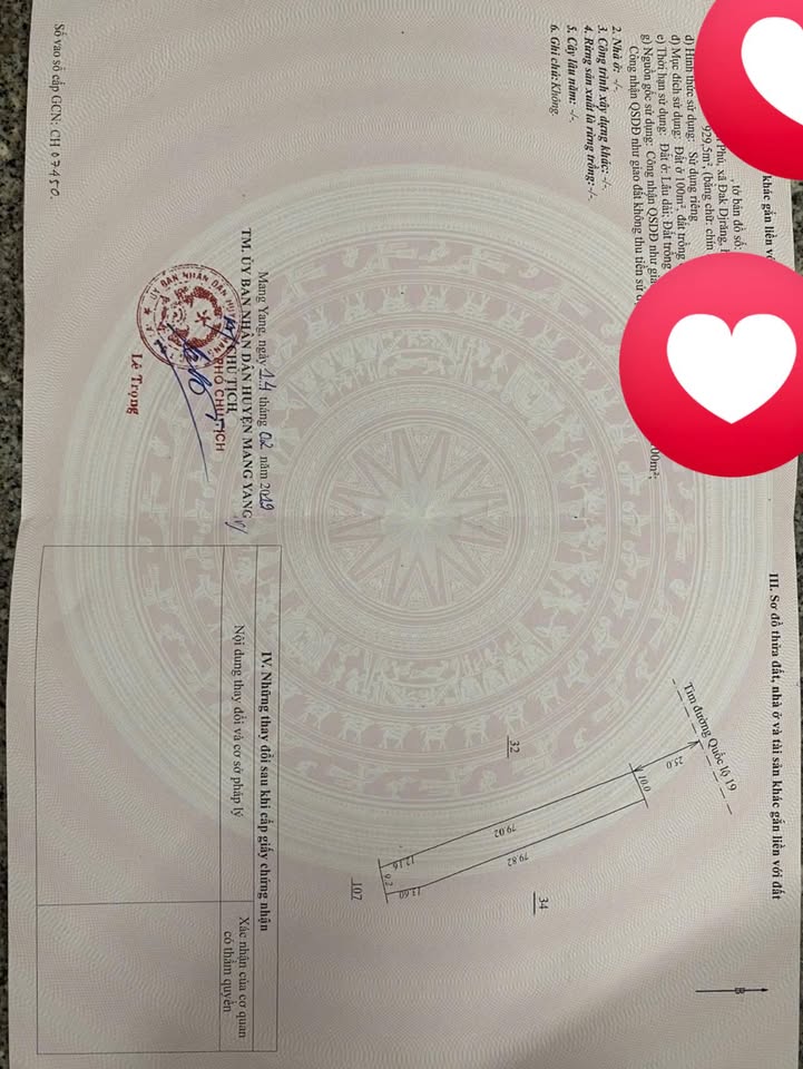 Đất mặt đường Đăk Djrăng, Mang Yang 900m² giá 2 tỷ - Cơ hội đầu tư hấp dẫn!