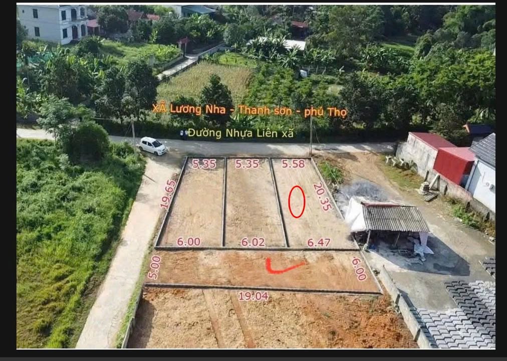 Đất nền Lương Nha, Thanh Sơn 121m² giá 600 triệu - Sổ đỏ chính chủ, thổ cư 50m²