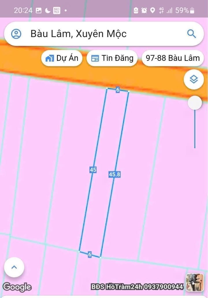 Đất nền Bàu Lâm, Xuyên Mộc, 270m² giá 1.099 tỷ - Mặt tiền đường nhựa chính!