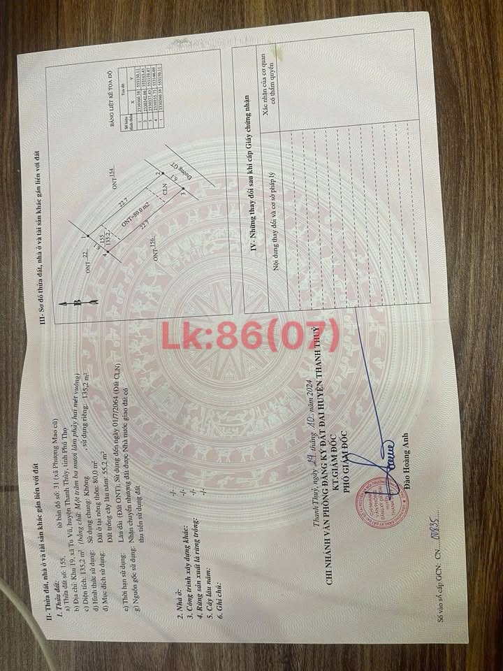 Đất nền Xã Tu Vũ 135m² giá chỉ 530 triệu - Cơ hội đầu tư hấp dẫn!