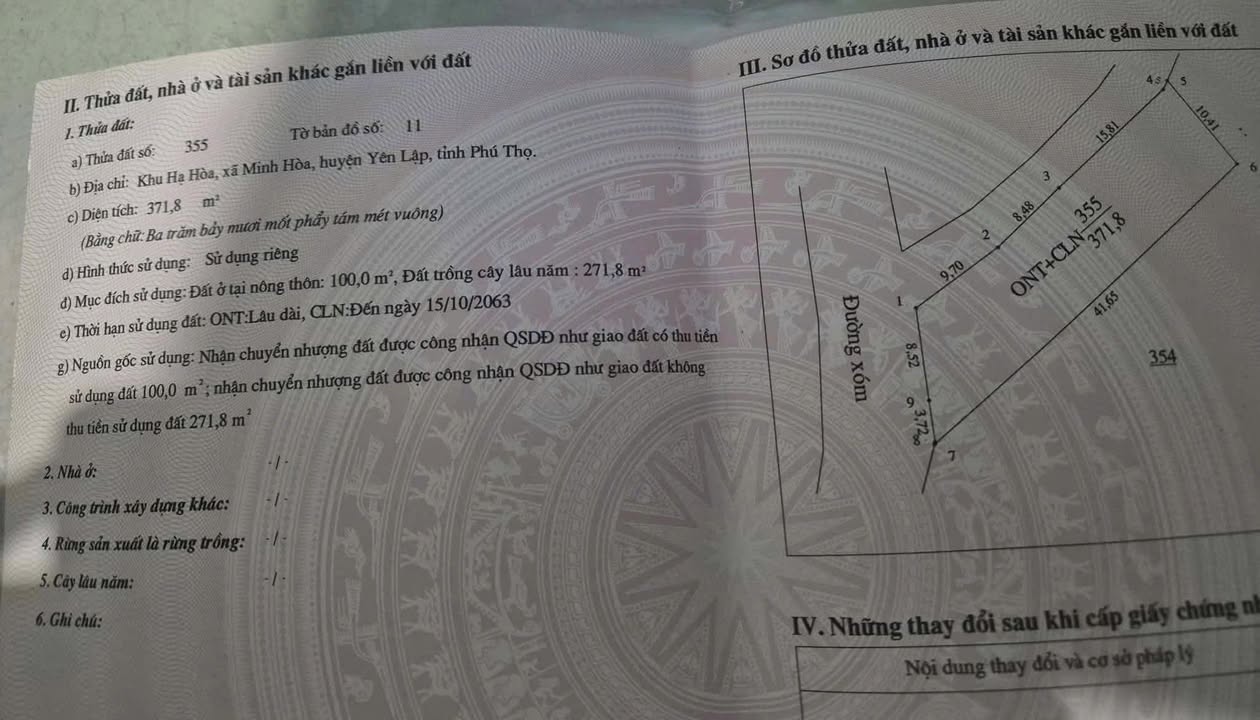 Đất nền 2 mặt tiền Minh Hòa, Yên Lập 371m² giá 400 triệu - Đầu tư sinh lời ngay!