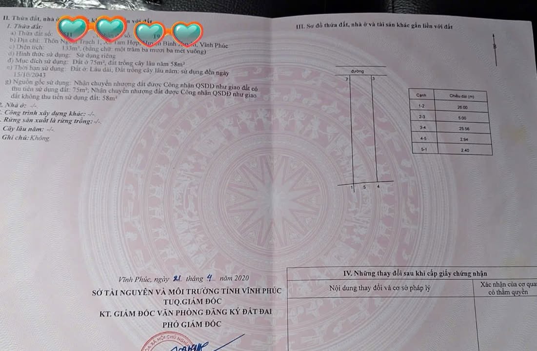 Đất thổ cư 133m² tại Bình Xuyên - Cơ hội đầu tư sinh lời chỉ 2.1 tỷ!