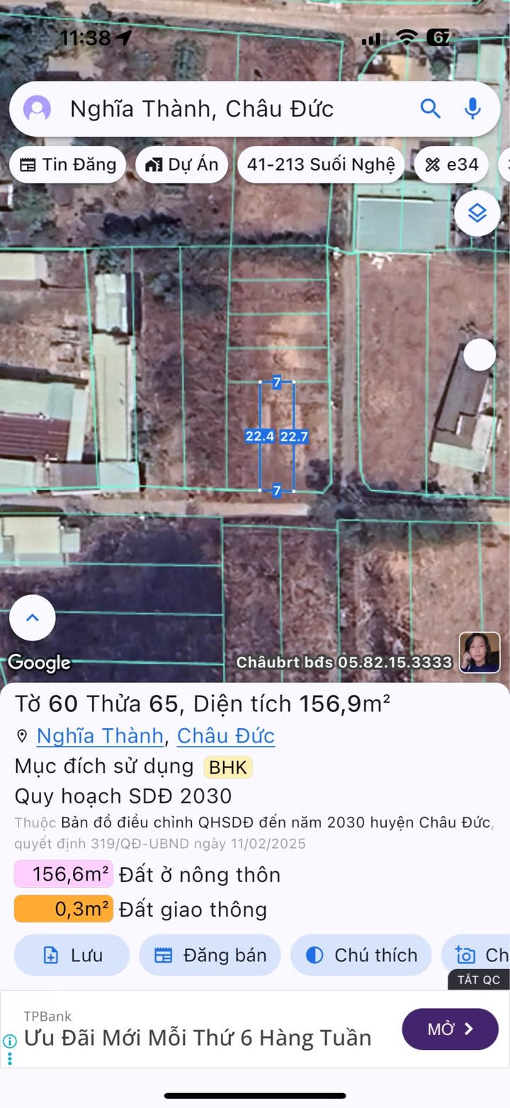 Đất thổ cư Nghĩa Thành 154m² giá 1.05 tỷ - Đầu tư sinh lời ngay!