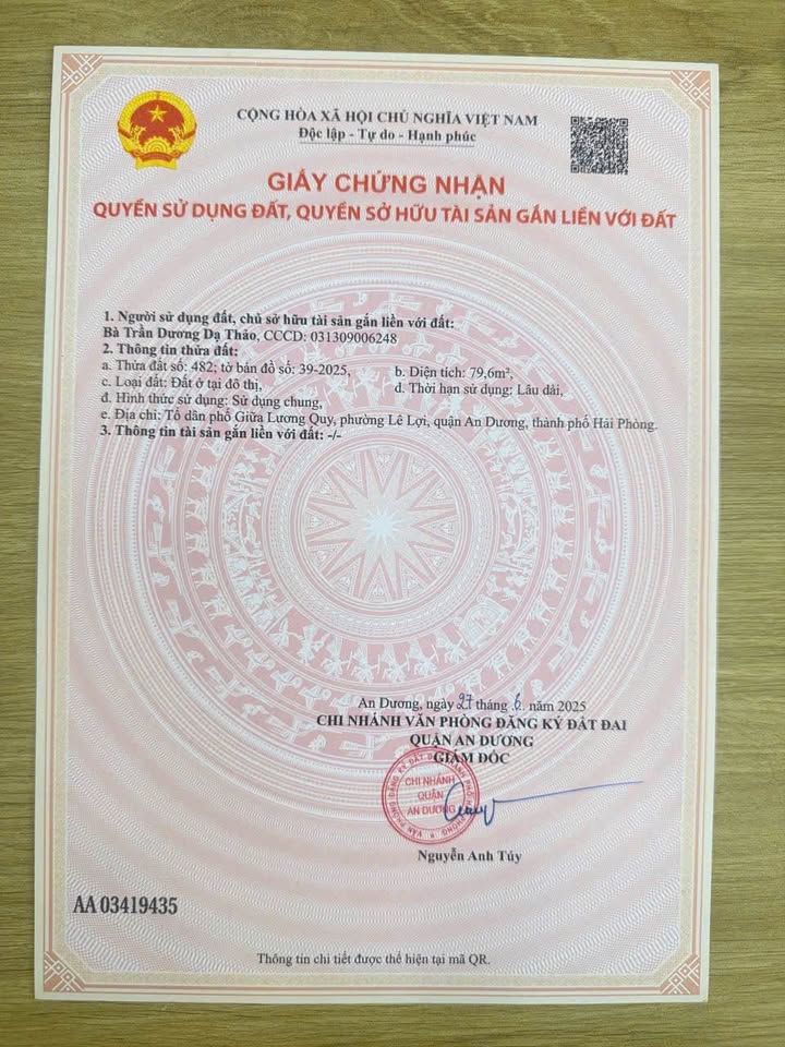 Đất kinh doanh mặt đường Lương Quy, Hải Phòng 75m² giá 2 tỷ - Đầu tư sinh lời!