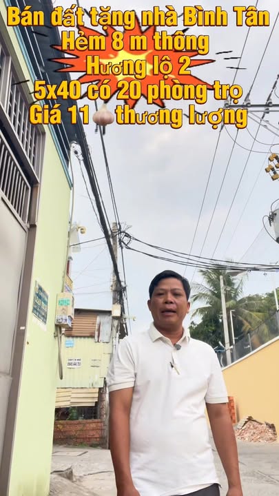 Đất hẻm 8m Hương Lộ 2, Bình Tân 200m² giá 11 tỷ - Đầu tư sinh lời cao!