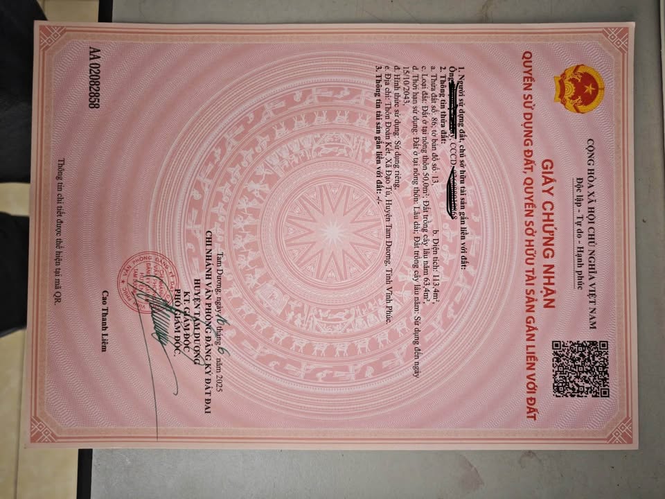 Đất nền thôn Yên Sơn, Tam Dương, Vĩnh Phúc 134m² giá chỉ 1.474 tỷ - Cơ hội đầu tư sinh lời!