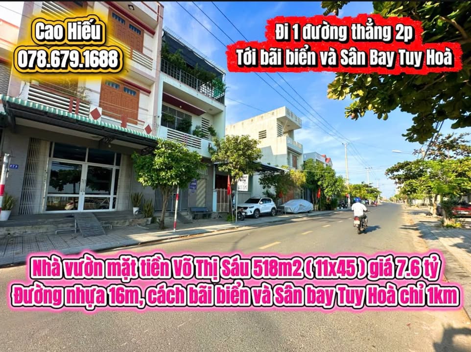 Nhà vườn Tuy Hòa 518m² giá 7.6 tỷ - Cách biển chỉ 1km!