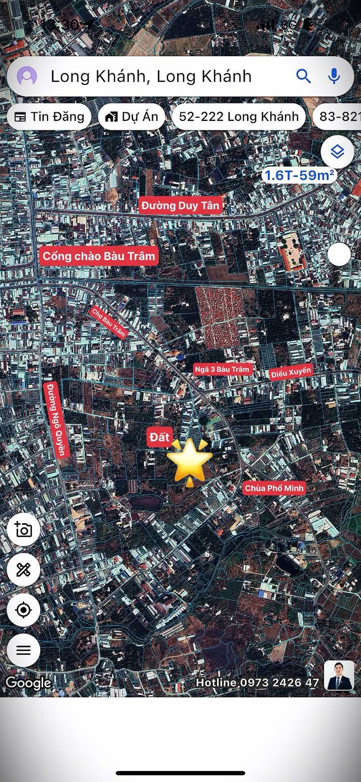 Đất thổ cư 115m² tại ngã 3 Bàu Trâm giá 1.14 tỷ - Sổ hồng riêng chính chủ!