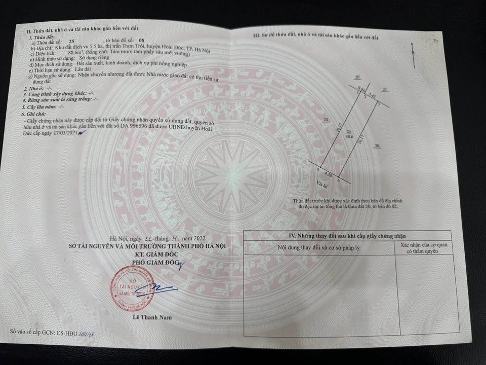 Đất dịch vụ Vân Canh, Hoài Đức 88.6m² giá 12.4 tỷ - Đầu tư sinh lời hấp dẫn!