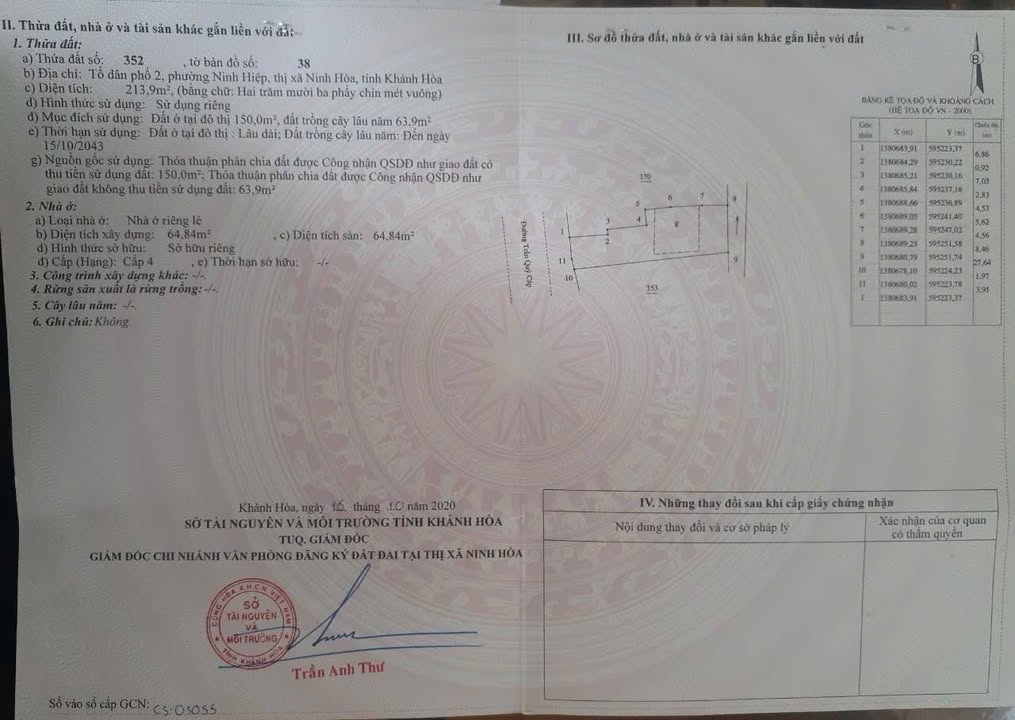 Đất mặt tiền Trần Quý Cáp, Ninh Hiệp 213.9m² giá 12.834 tỷ - Đầu tư sinh lời ngay!