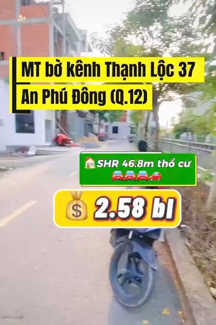 Bán nhà mặt tiền Thạnh Lộc 37, Quận 12, diện tích 46,8m² - Giá chỉ 2.58 tỷ VND!
