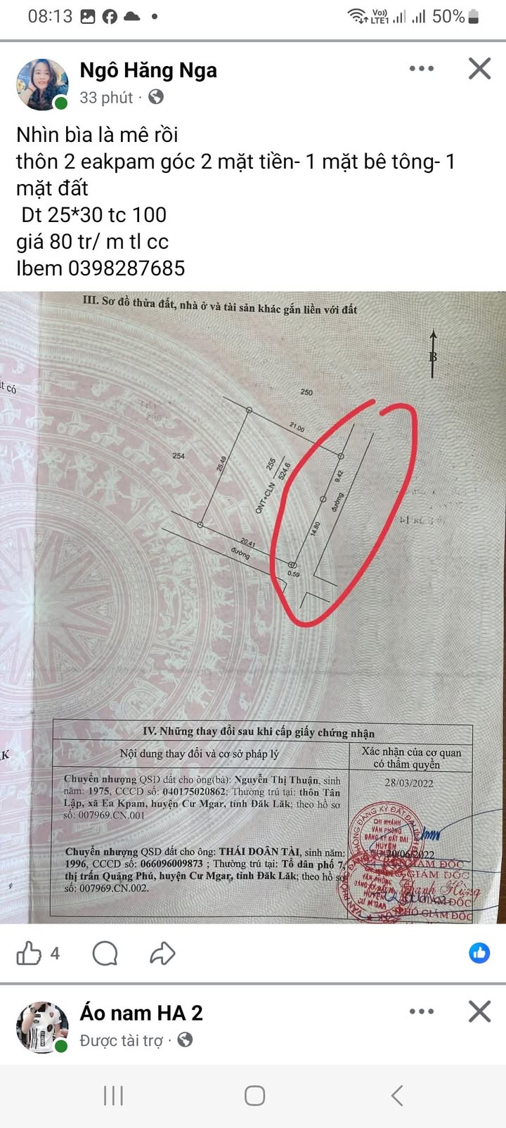 Đất thổ cư thôn 2 Ea Kpam 750m² giá 6 tỷ - Mặt tiền rộng, vị trí đắc địa!