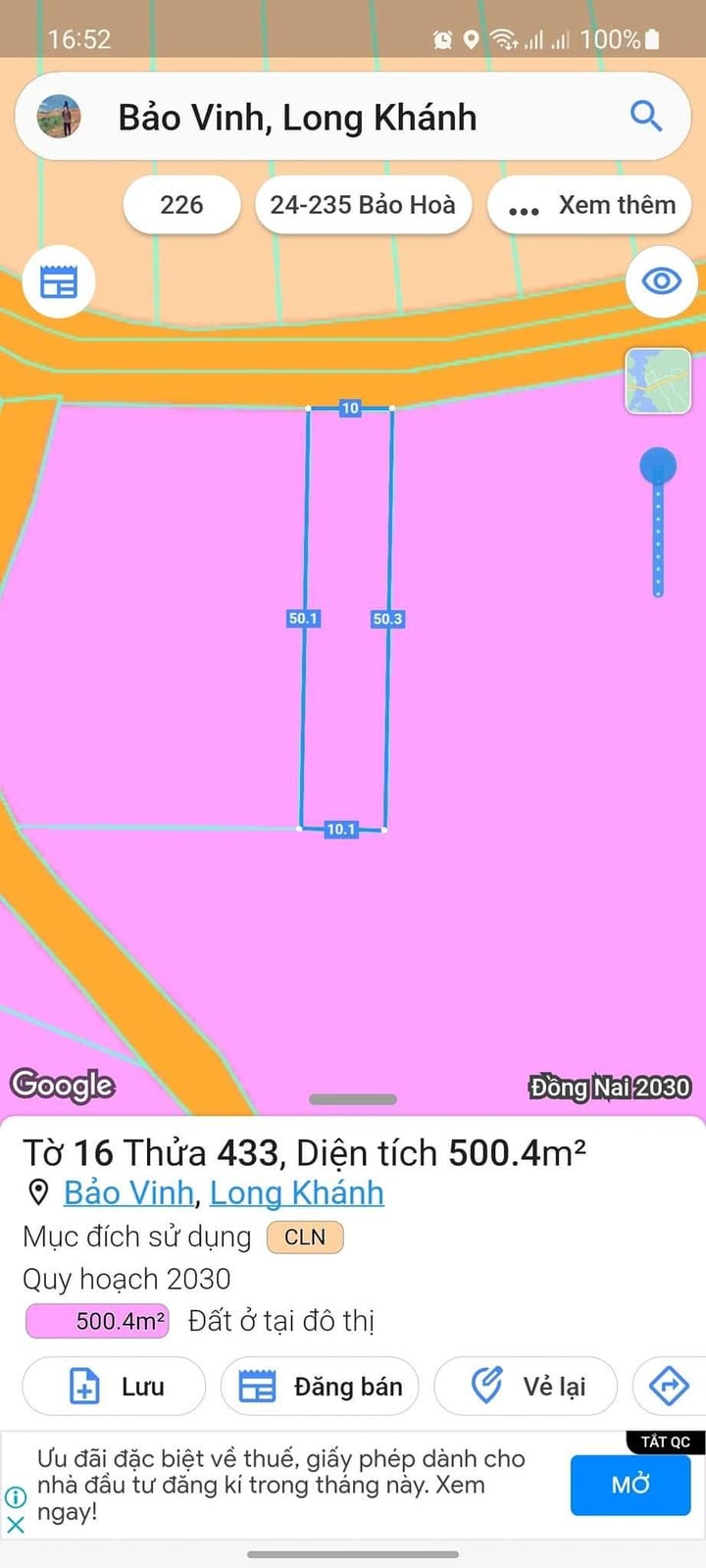 Đất nền 500m² tại Bảo Vinh, Long Khánh chỉ 1.7 tỷ - Sổ hồng chính chủ!