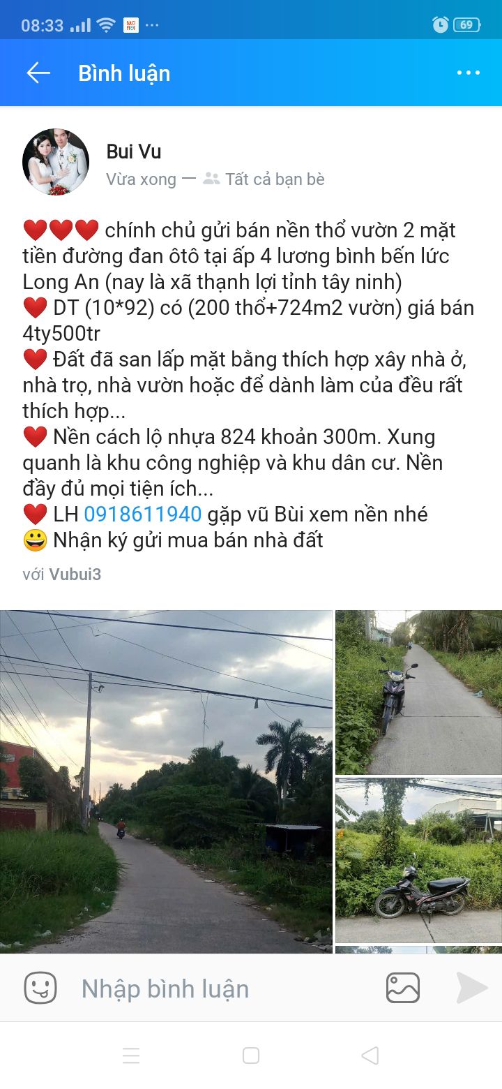 Đất thổ vườn 2 mặt tiền Đường Đan Ô Tô, Xã Thạnh Lợi, 920m² giá 4.5 tỷ - Đầu tư sinh lời tuyệt vời!