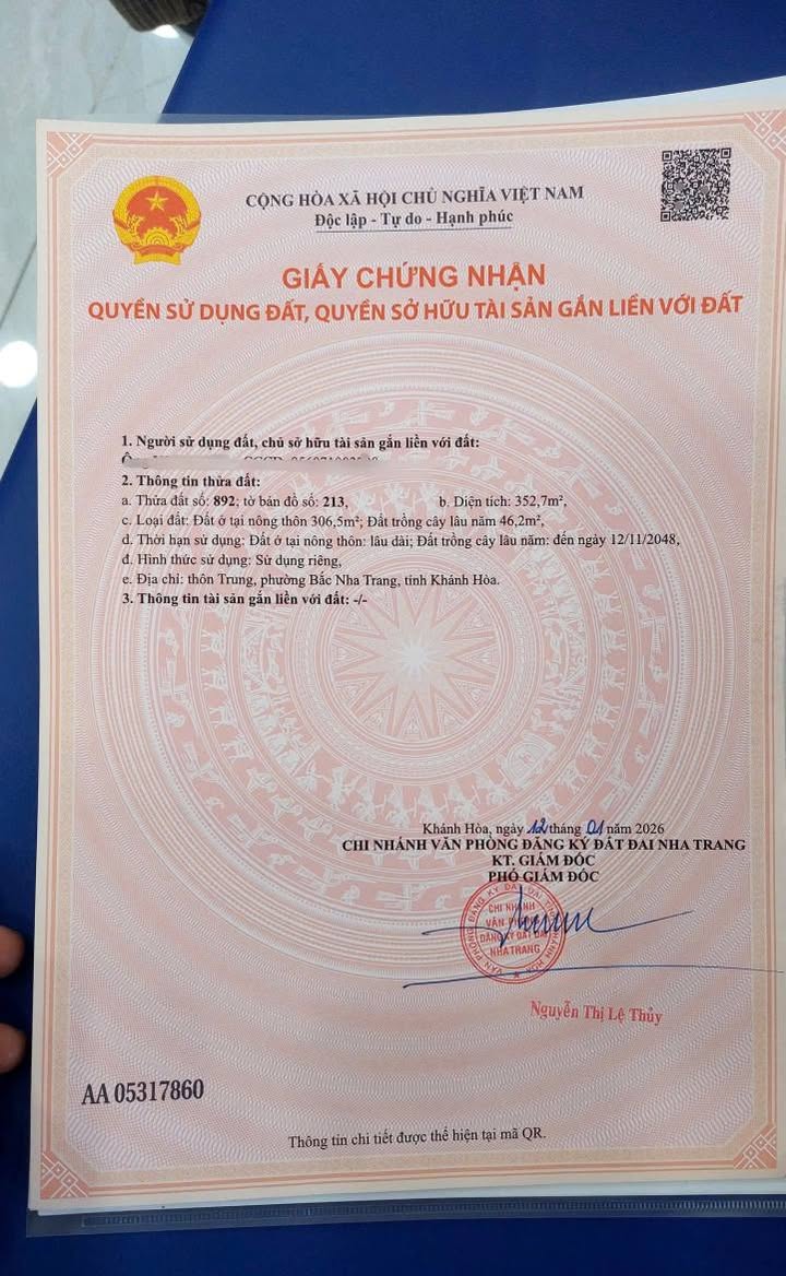 Đất nền thôn Trung, Vĩnh Phước, Nha Trang 116-119m² - Giá tốt chỉ 1.53 tỷ!