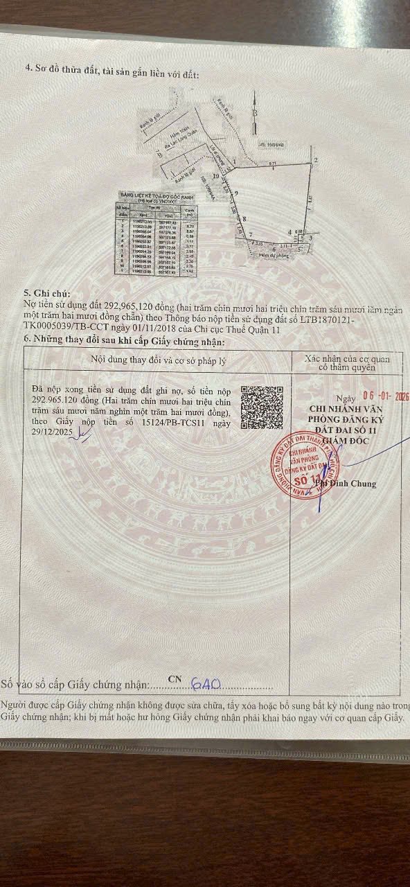 Đất thổ cư Quận 11, 86m² giá 4.8 tỷ - Vị trí đẹp, tiện xây mới!